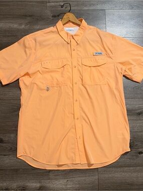 Columbia Shirt Short Sleeve | Button-Up | PFG 
Shirt | Summer Breathable |